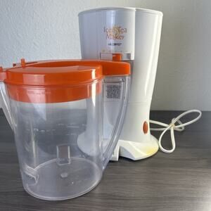 Mr Coffee Iced Tea Maker TM20P Tested Works Staining As Is Orange Lid 3 Qts